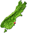 South Island map showing Moeraki
